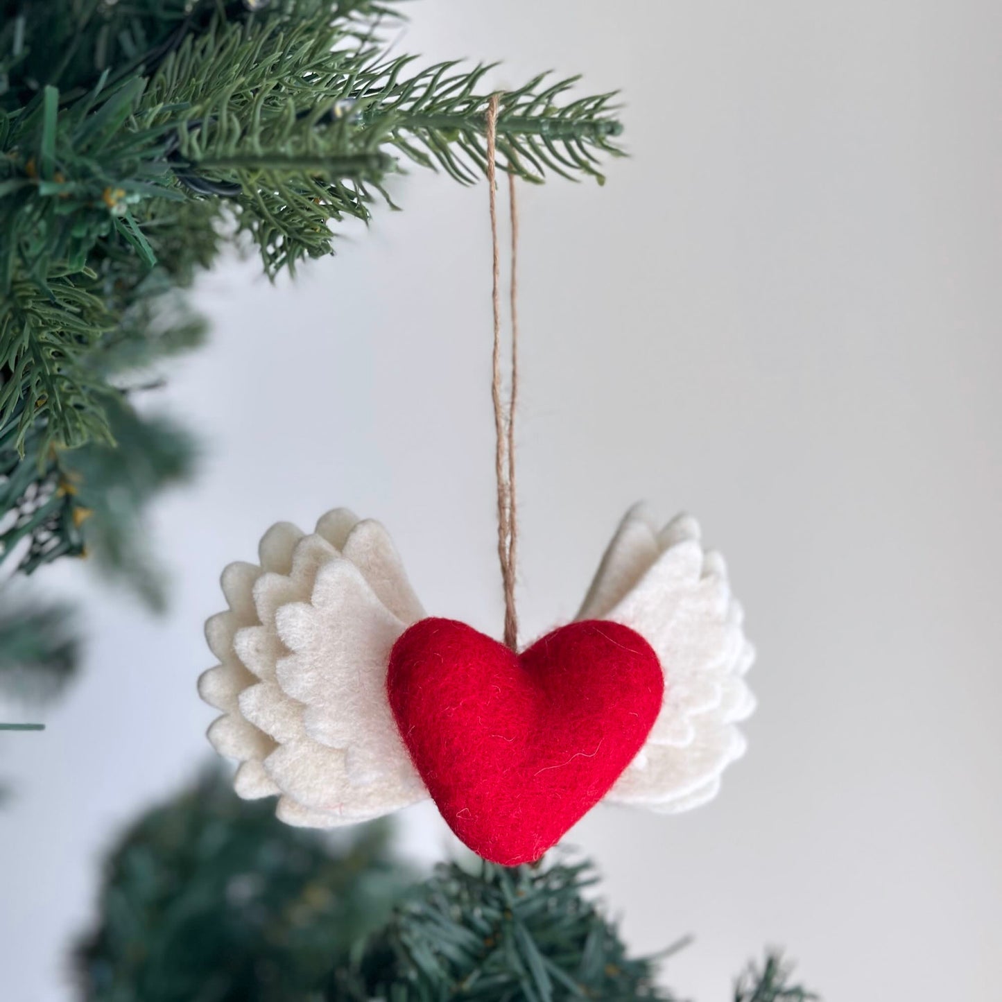 Felt Ornament - Heart with Wings Ornament