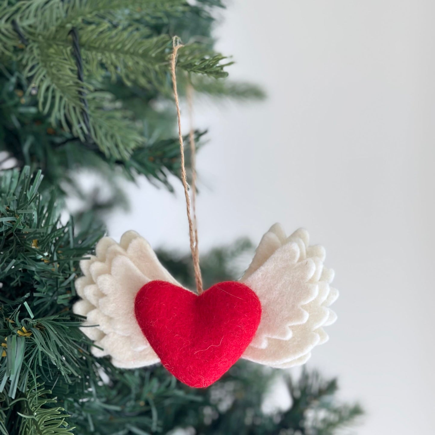 Felt Ornament - Heart with Wings Ornament