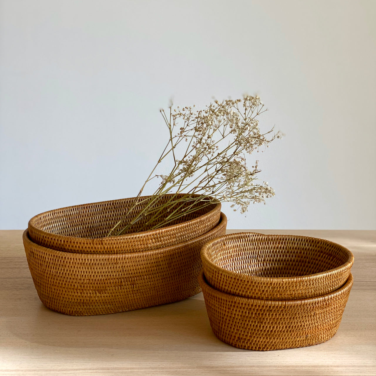 Bali Rattan Fruit Bowl - Oval