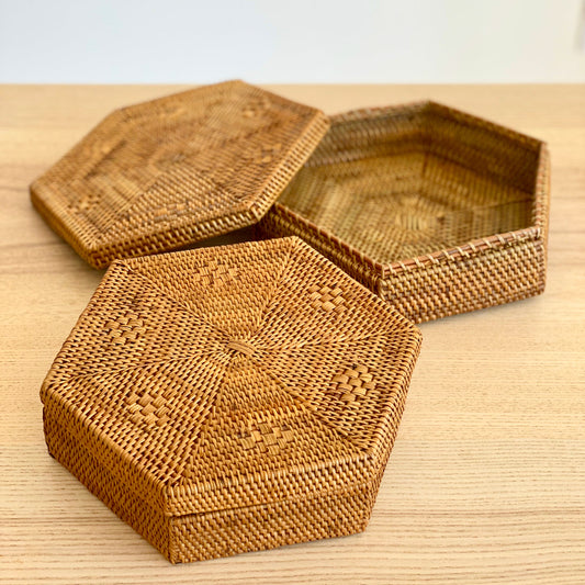 Bali Hexagon Rattan Box