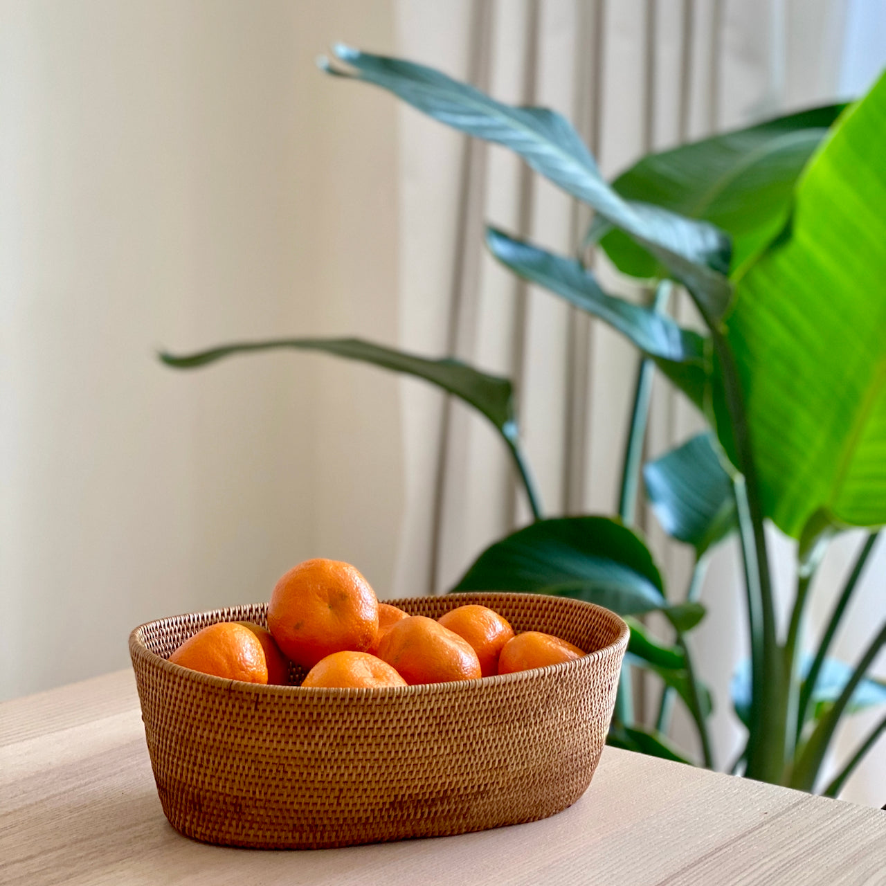 Bali Rattan Fruit Bowl - Oval