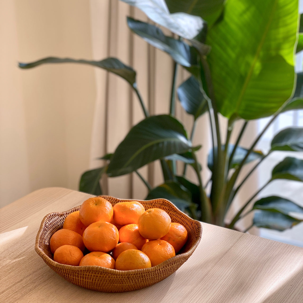 Bali Rattan Wavy Tray - Round