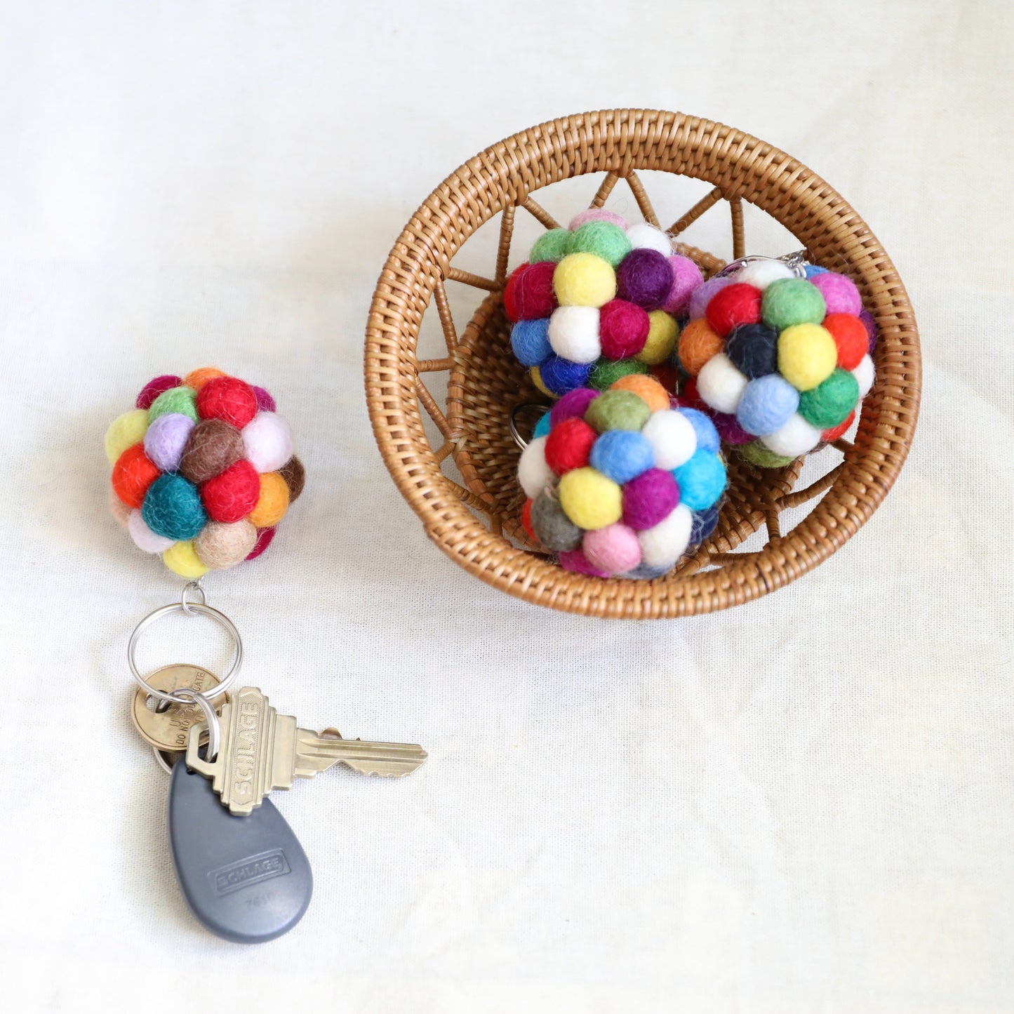 Felt Keychain - Ball Pompom