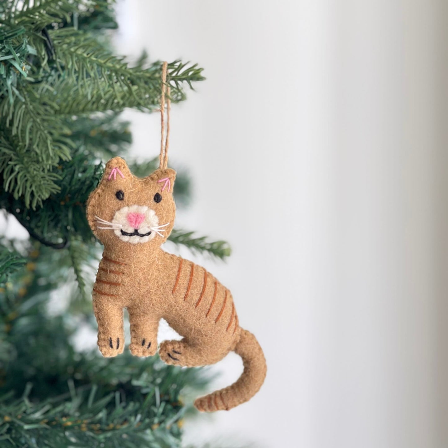 Felt Ornament - Stitched Cat