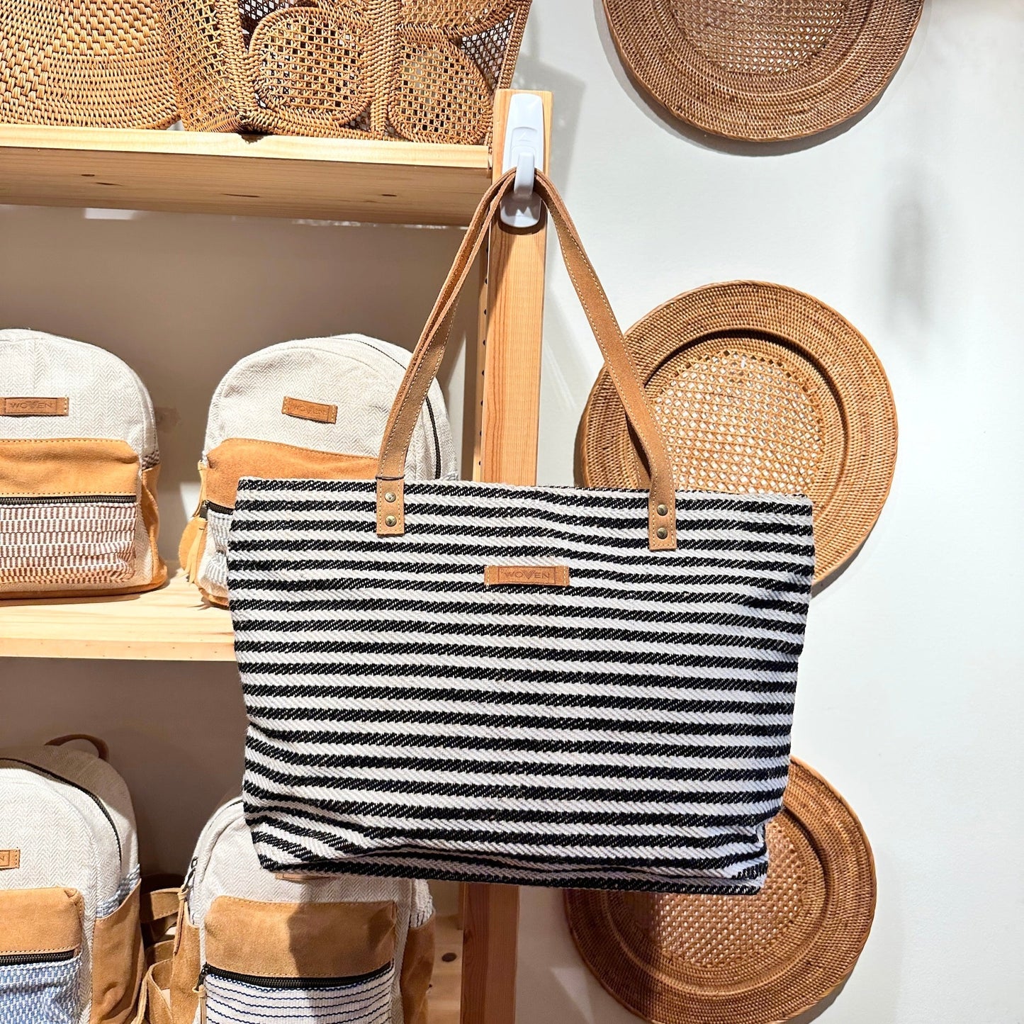 Woven Medium Tote Bag