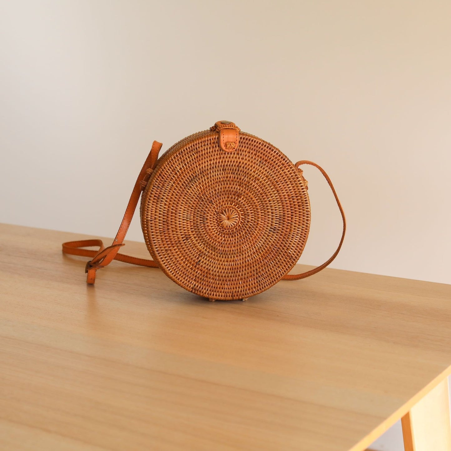 Bali Round Rattan Crossbody Bag