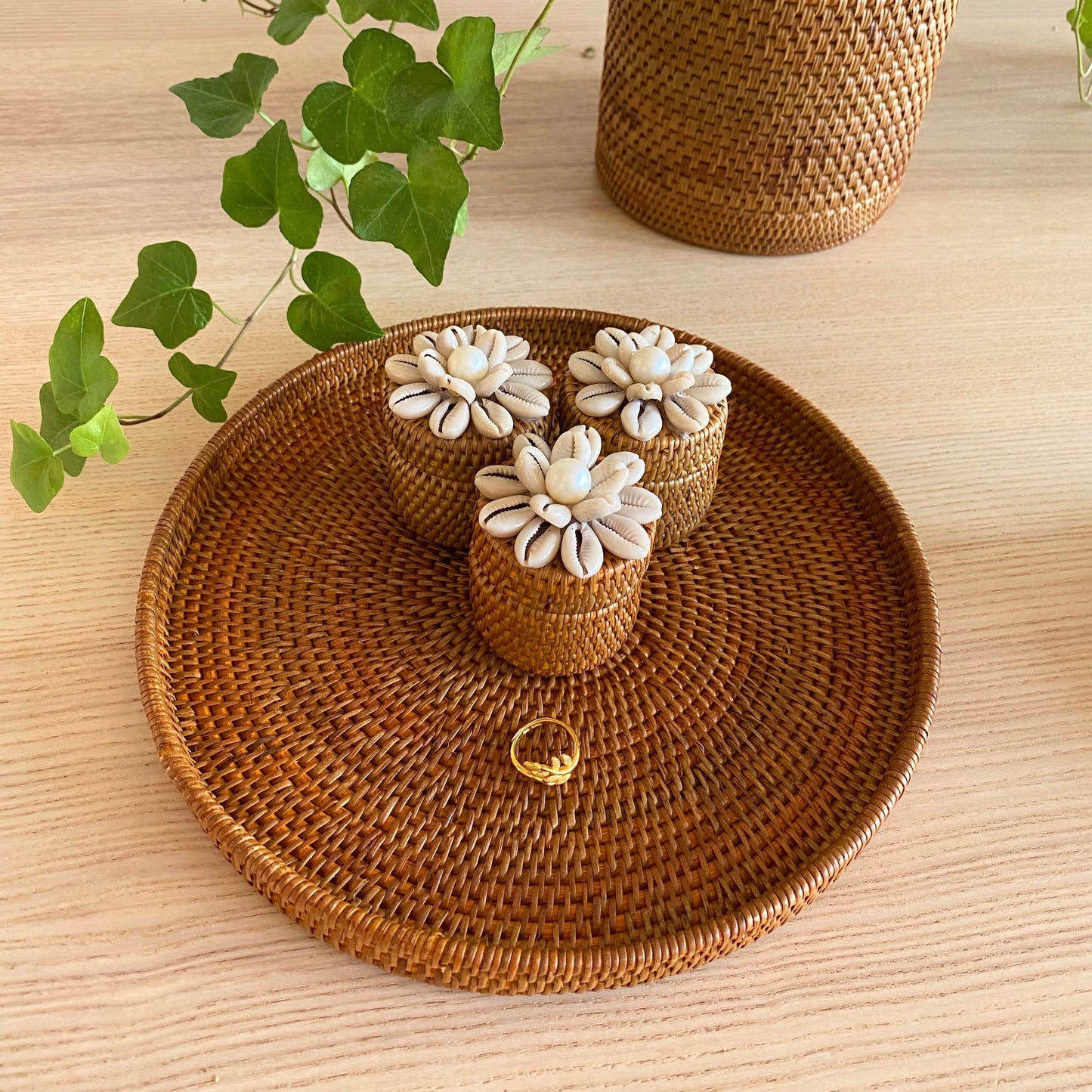 Bali Nesting Round Rattan Tray - Set of 3