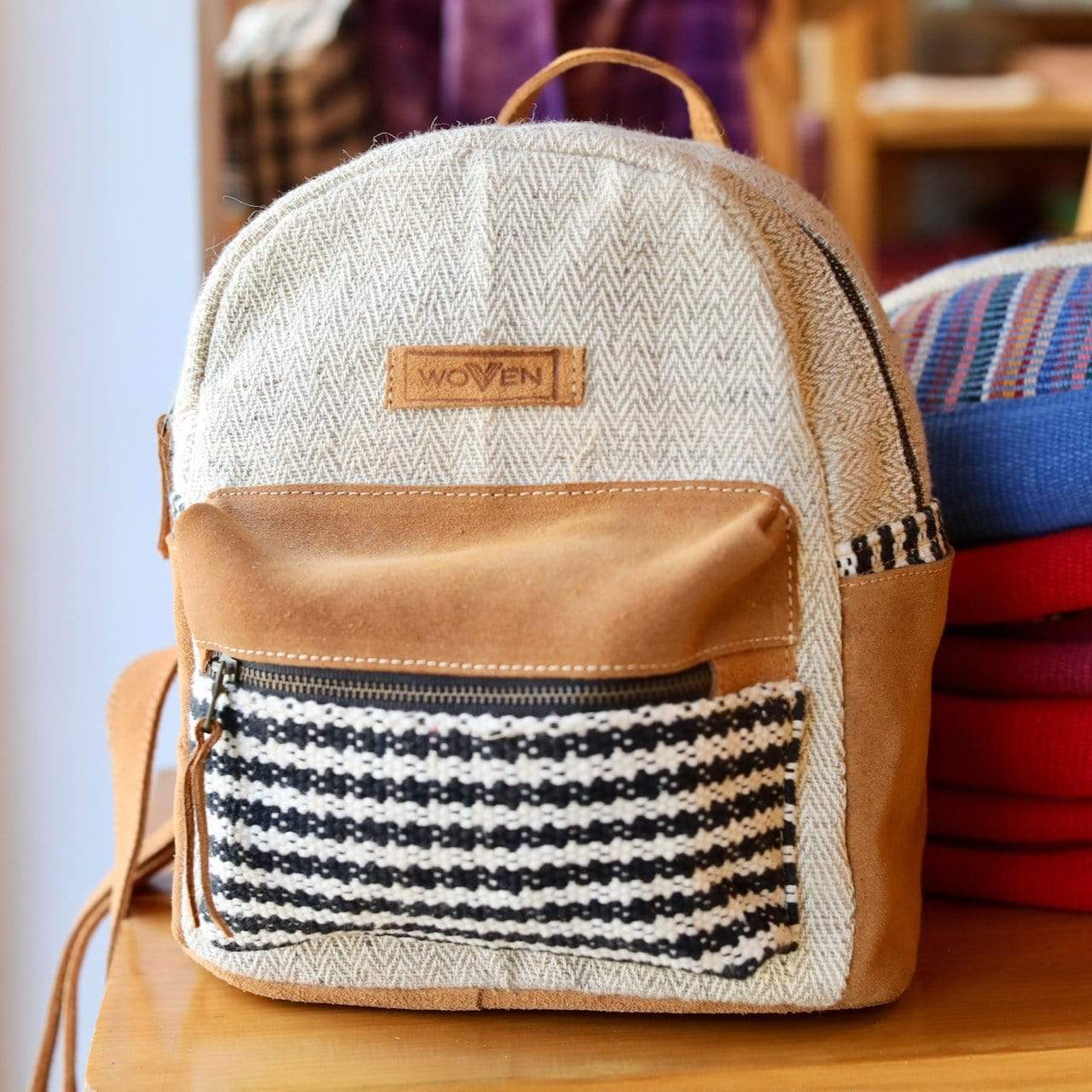 WOVEN Mini Backpack - Houndstooth