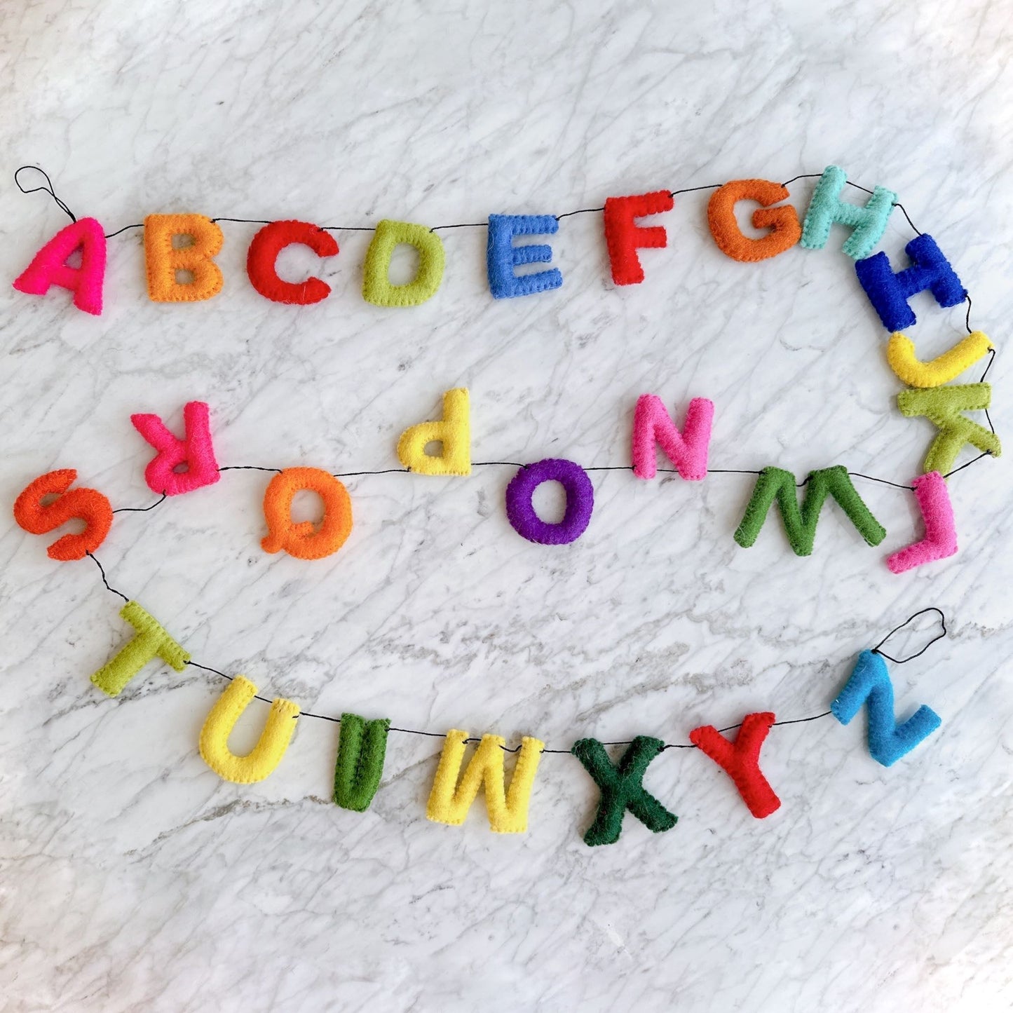 Rainbow Alphabet Banner Kids Room Garland 64"