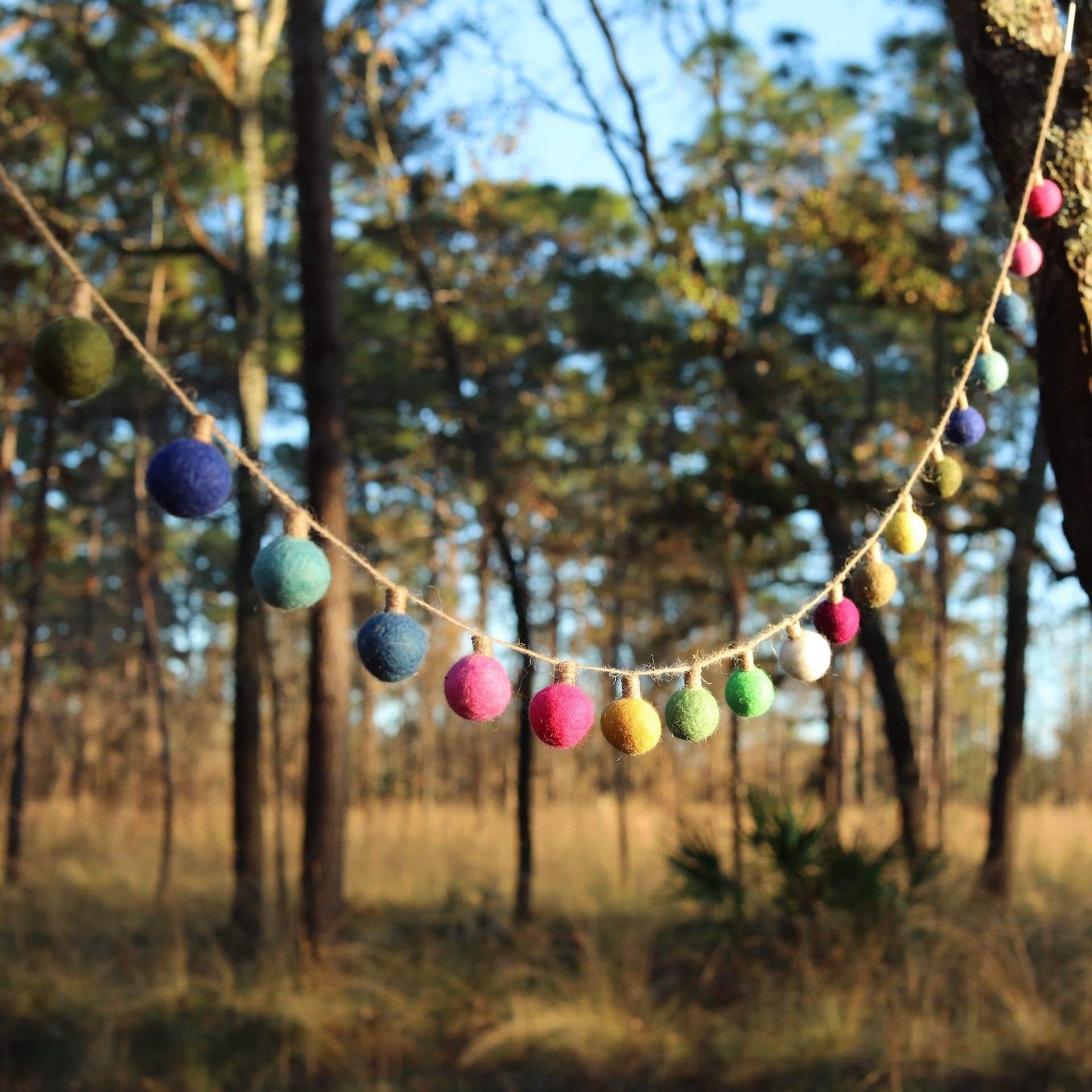 Felt Color Ball Lightbulb Garland Premium Quality Unique Handmade Gifts And Accessories - Ganapati Crafts Co.