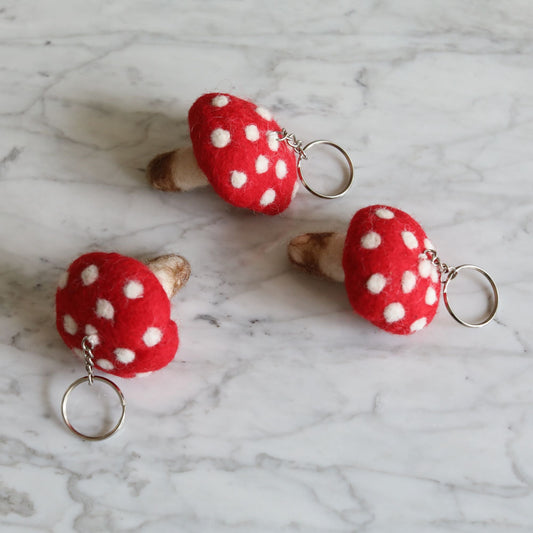 Felt Keychain - Mushroom