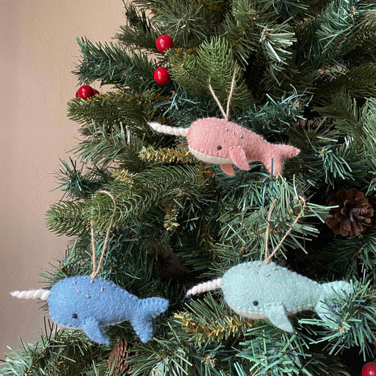 Felt Ornament - Narwhals