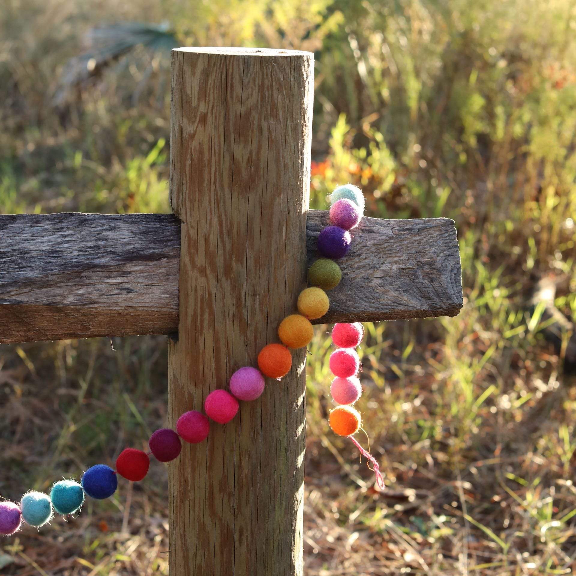 Felt Rainbow Pompom Garland Premium Quality Unique Handmade Gifts And Accessories - Ganapati Crafts Co.