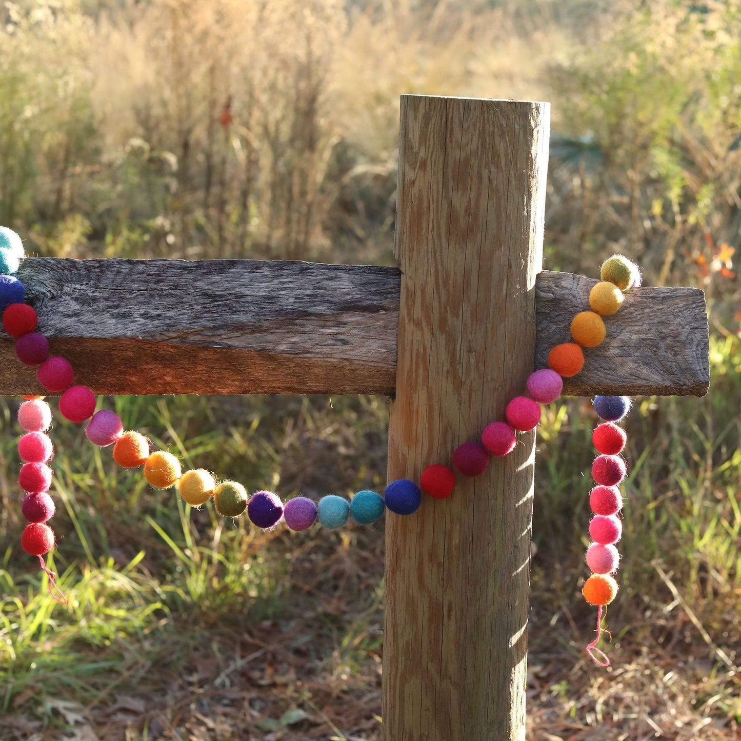 Felt Rainbow Pompom Garland Premium Quality Unique Handmade Gifts And Accessories - Ganapati Crafts Co.