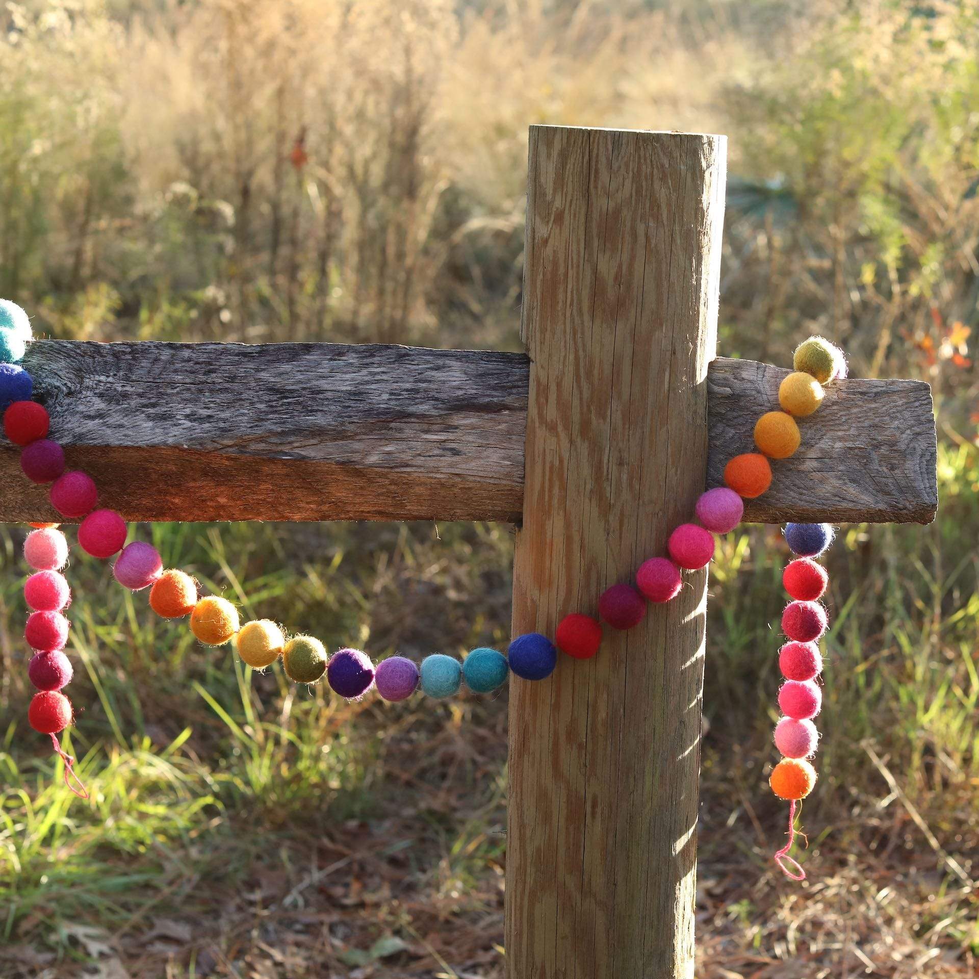 Felt Rainbow Pompom Garland Premium Quality Unique Handmade Gifts And Accessories - Ganapati Crafts Co.