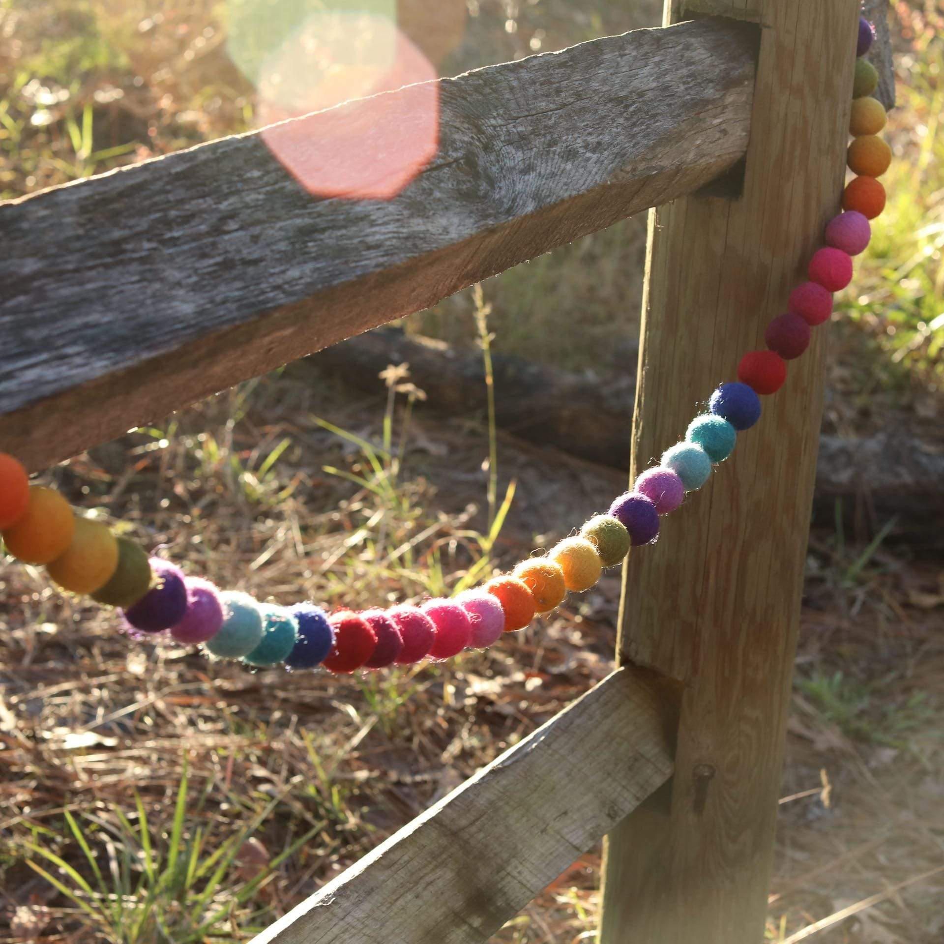 Felt Rainbow Pompom Garland Premium Quality Unique Handmade Gifts And Accessories - Ganapati Crafts Co.