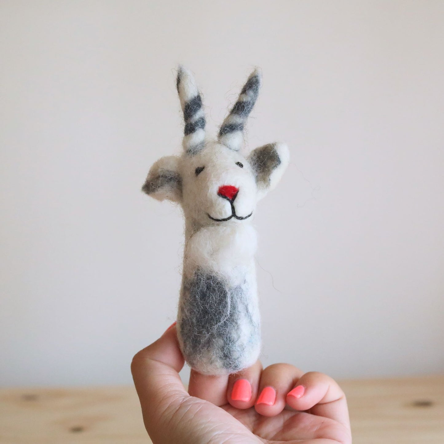 White Goat Finger Puppet