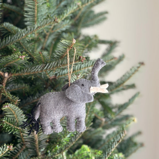 Felt Ornament - Gray Elephant