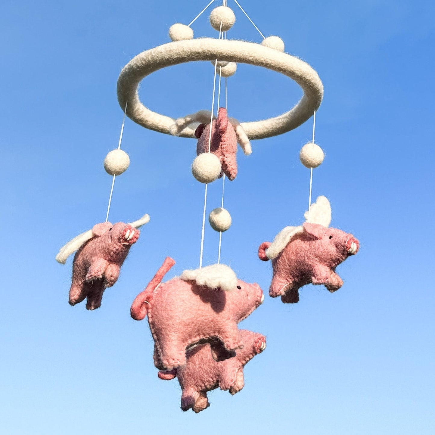 Felt Baby Mobile - Flying Pig