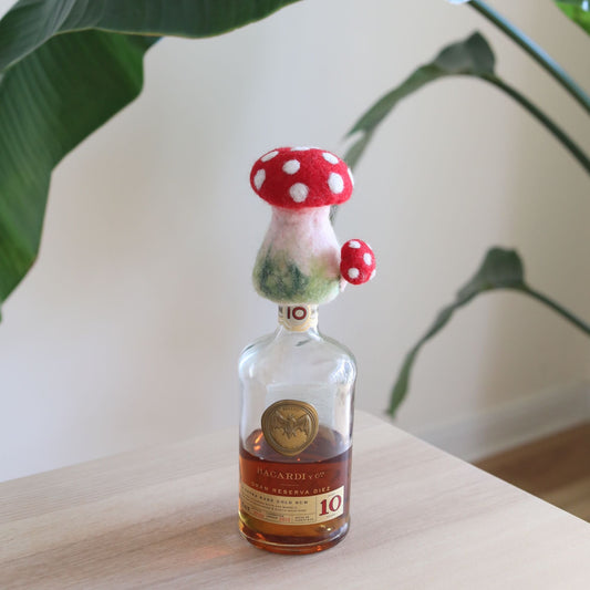 Felt Mushroom Wine Bottle Toppers