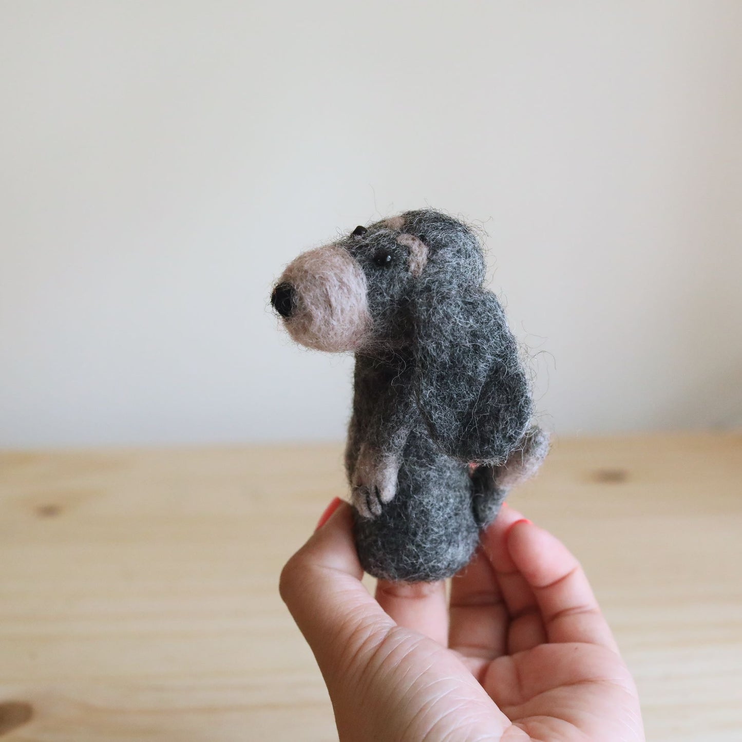 Old Gray Dog Finger Puppet