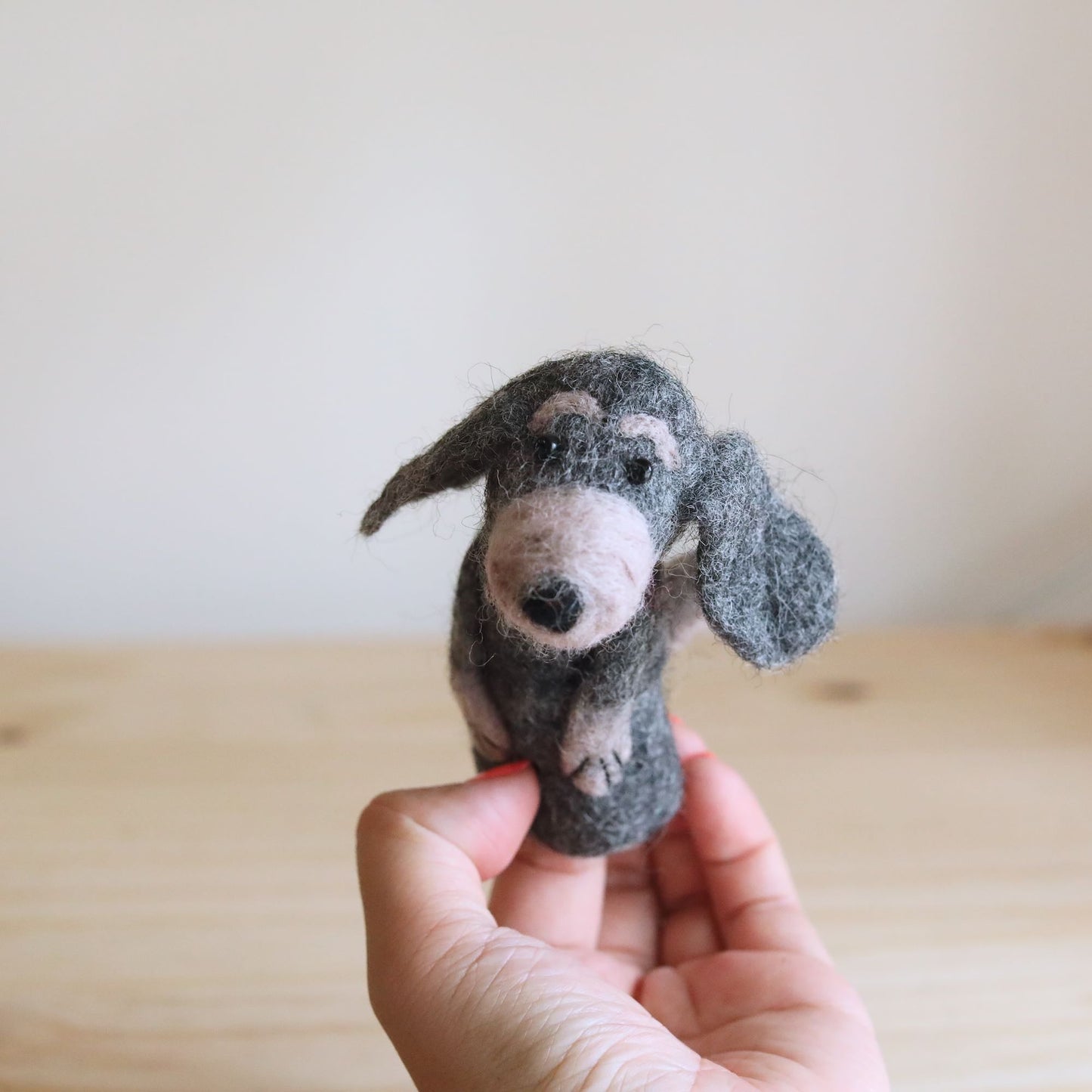 Old Gray Dog Finger Puppet