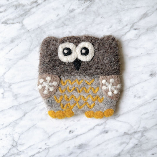 Felt Owl Coasters - Set of 4