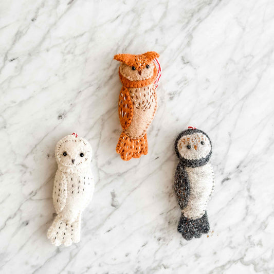 Felt Ornament - Owl Family