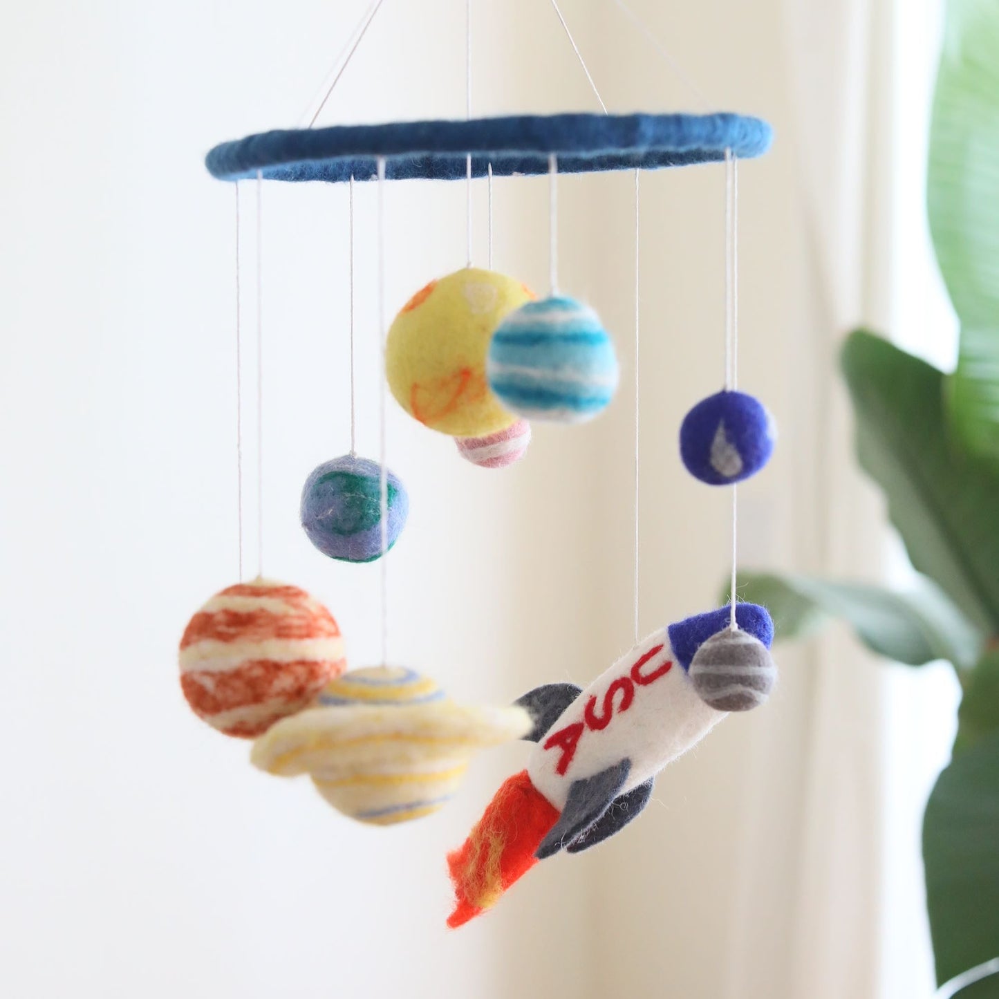 Solar System Rocket Baby Mobile - Ganapati Crafts Co.