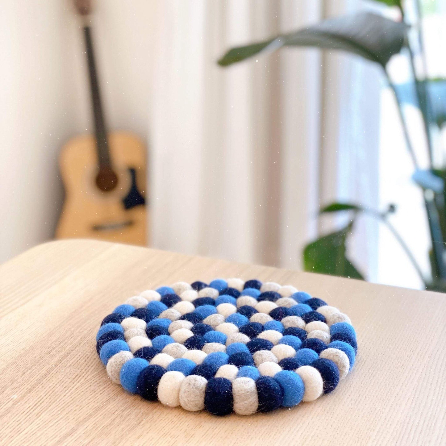 Wool felt circle trivet Premium Quality Unique Handmade Gifts And Accessories - Ganapati Crafts Co.