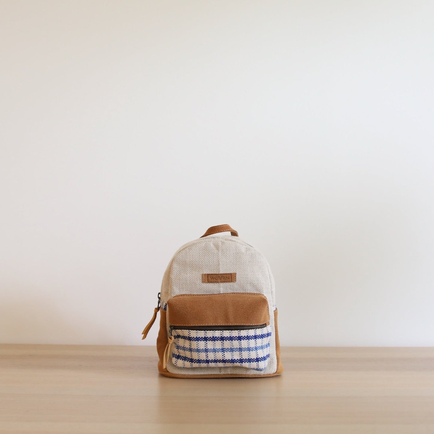 Woven Mini Backpack - Plaid